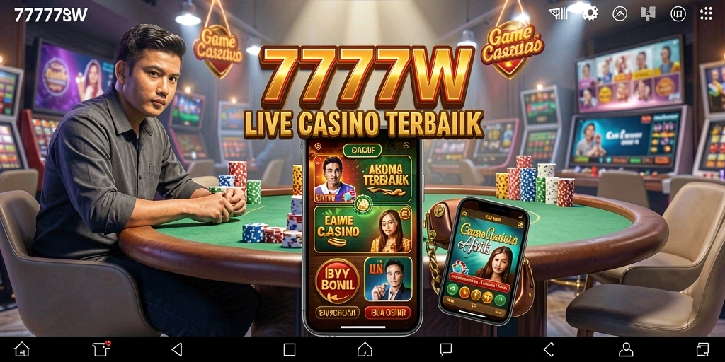 Tampilan gameplay Live Casino yang menarik di 7777W.