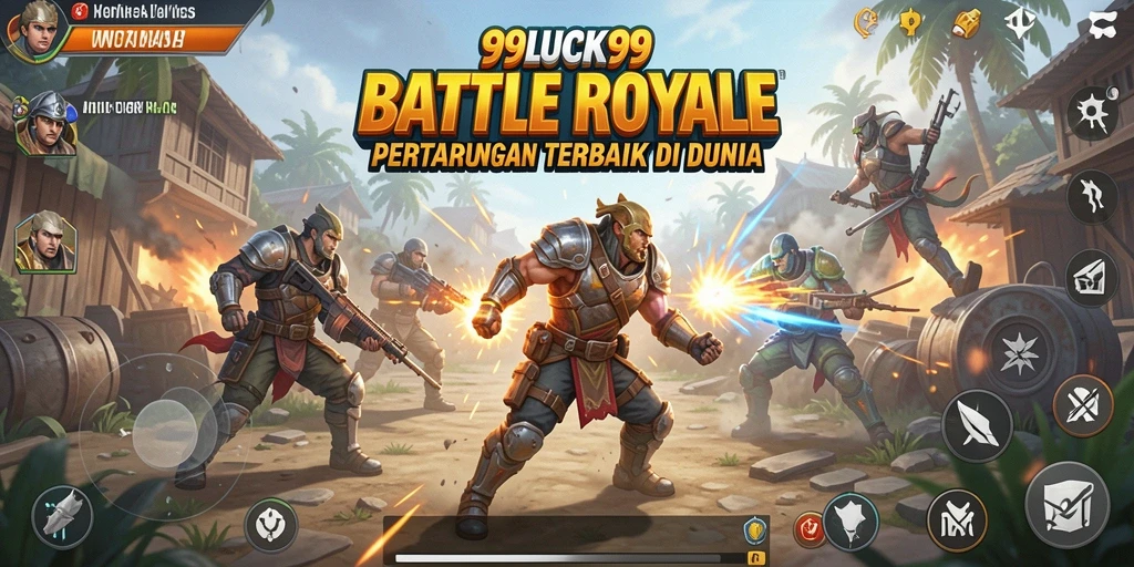 Tangkapan layar action seru dari gameplay Battle Royale 99LUCK99.