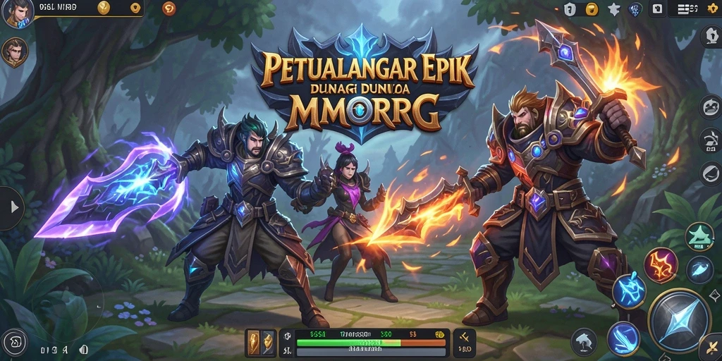 Tangkapan layar 9SL menampilkan aksi pertempuran seru dalam dunia MMORPG.