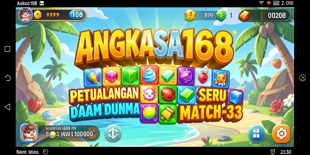 Screenshot gameplay <strong>ANGKASA168</strong> yang menunjukkan aksi seru mencocokkan batu.