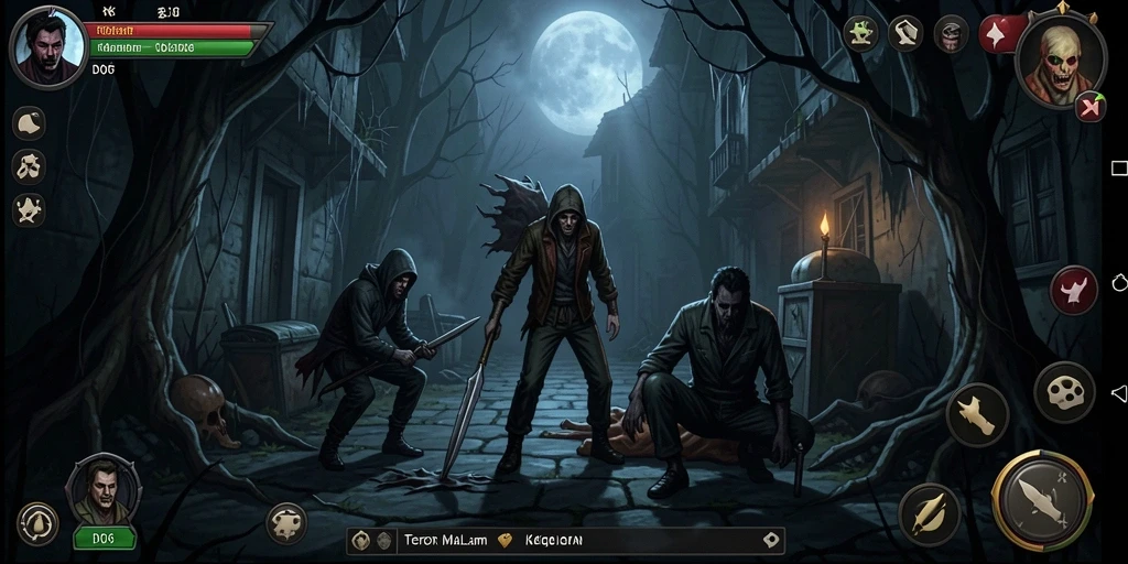 Screenshot gameplay D06 yang menegangkan, menampilkan suasana Horror yang mencekam.