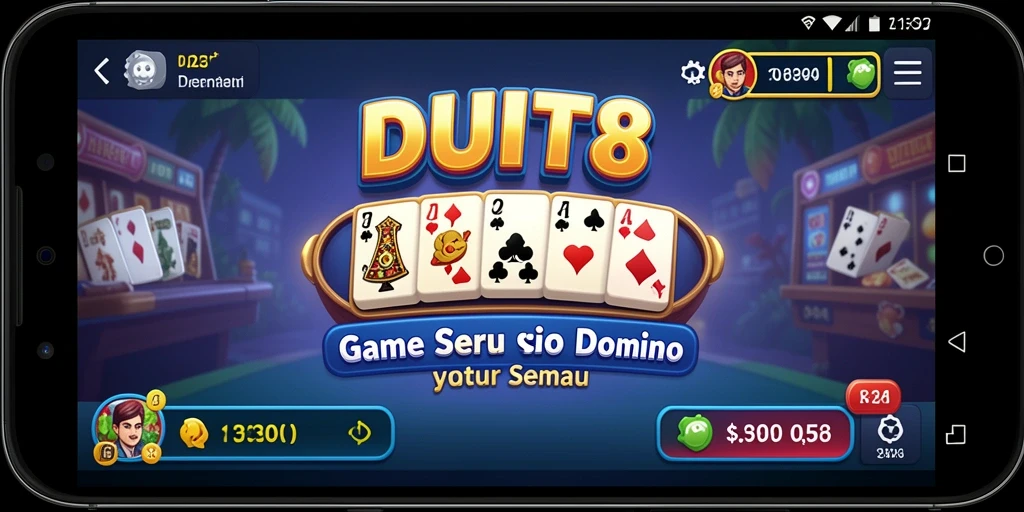 Tampilan gameplay seru di game Domino DUIT8.