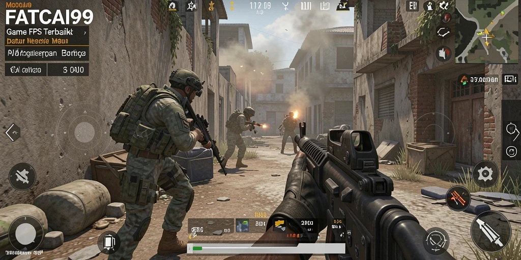Gameplay seru dalam FATCAI99 dengan aksi tembak-menembak intens.