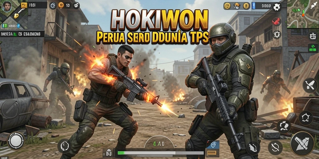 Gambaran aksi seru dalam gameplay HOKIWON di dunia TPS.