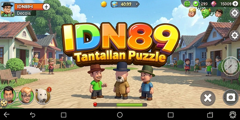 Screenshot utama IDN89 memperlihatkan tantangan level Puzzle.
