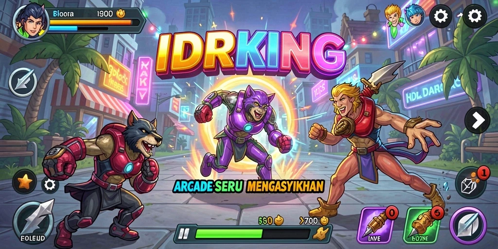 Tampilan gameplay seru dari IDRKING yang menguji keterampilan pemain.