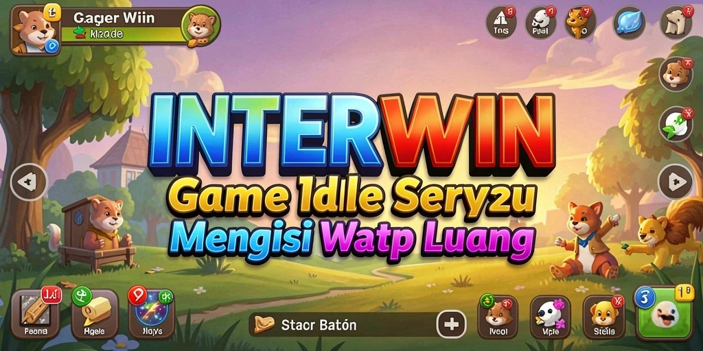 Screenshot INTERWIN menampilkan gameplay Idle yang mengasyikkan dan penuh warna.