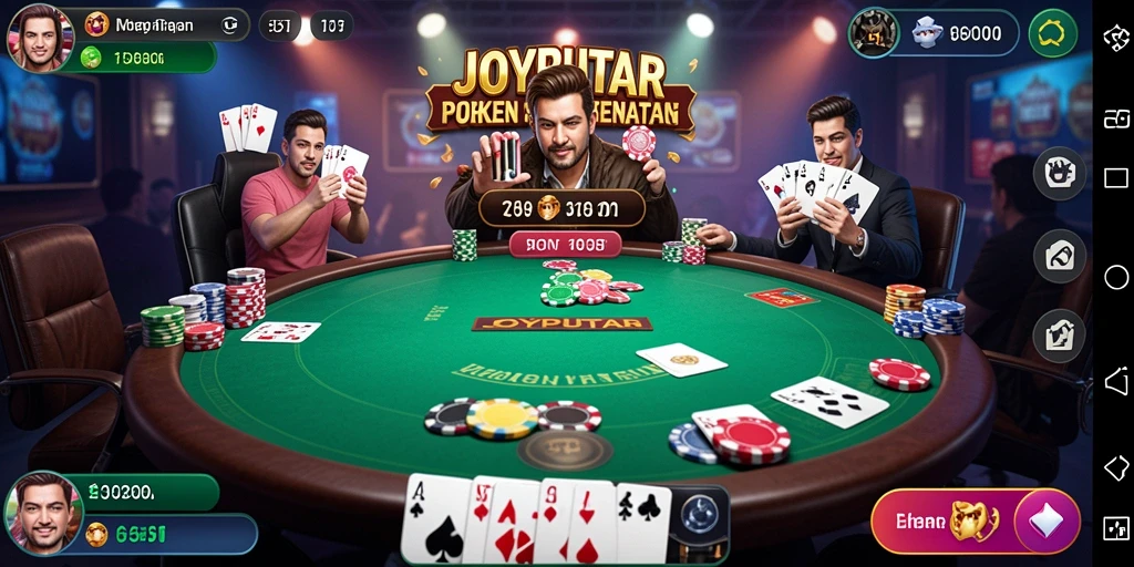 Tampilan permainan Poker yang mendebarkan di JOYPUTAR.