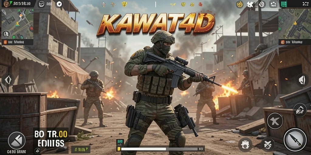 Tampilan gameplay KAWAT4D yang mendebarkan di arena pertempuran.
