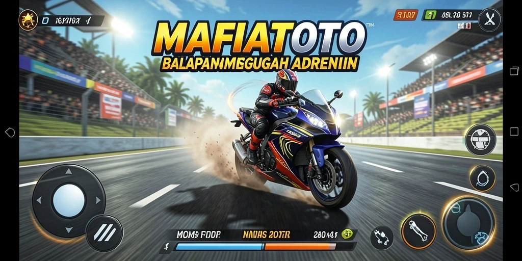 Tampilan gameplay MAFIATOTO dengan adrenalin tinggi di lintasan balap.