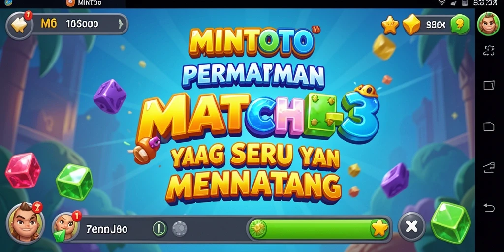 Tampilan menarik gameplay match-3 MINTOTO yang mengasyikkan.