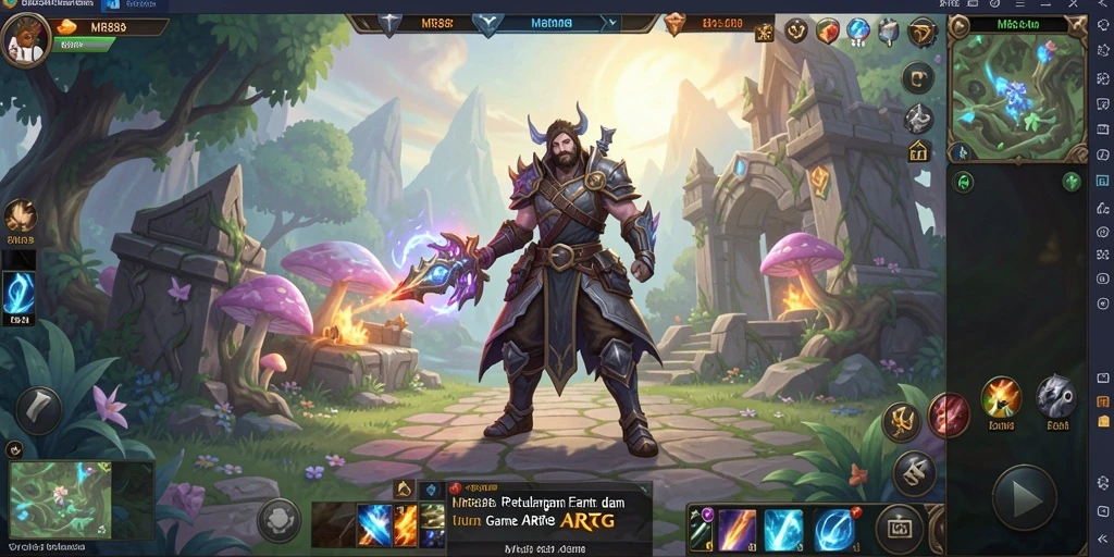 Screenshot gameplay menunjukkan pertarungan intens di dunia fantastis.