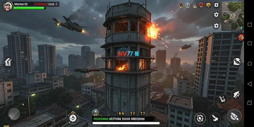Gameplay seru saat mempertahankan markas dari serangan musuh.