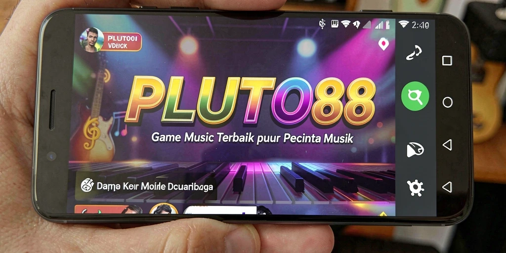 Screenshot gameplay menunjukkan pengguna bernyanyi dengan lagu favorit.