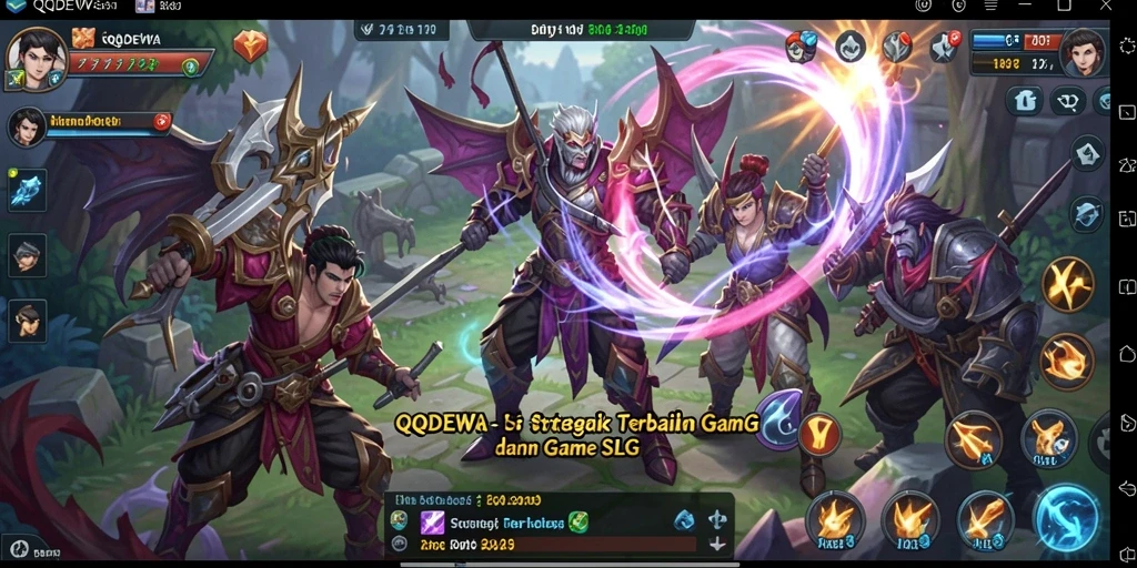 Tangkapan layar gameplay QQDEWA yang menampilkan pertempuran strategi.