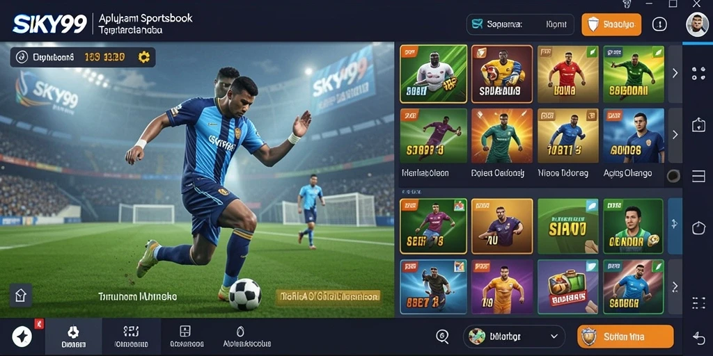 Tangkapan layar gameplay aplikasi sportsbook SKY99 yang menarik.