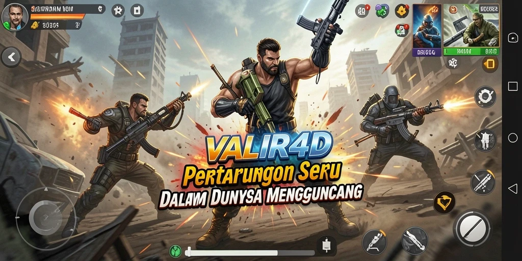 Screenshot gameplay VALIR4D yang menunjukkan aksi pertarungan yang mendebarkan.